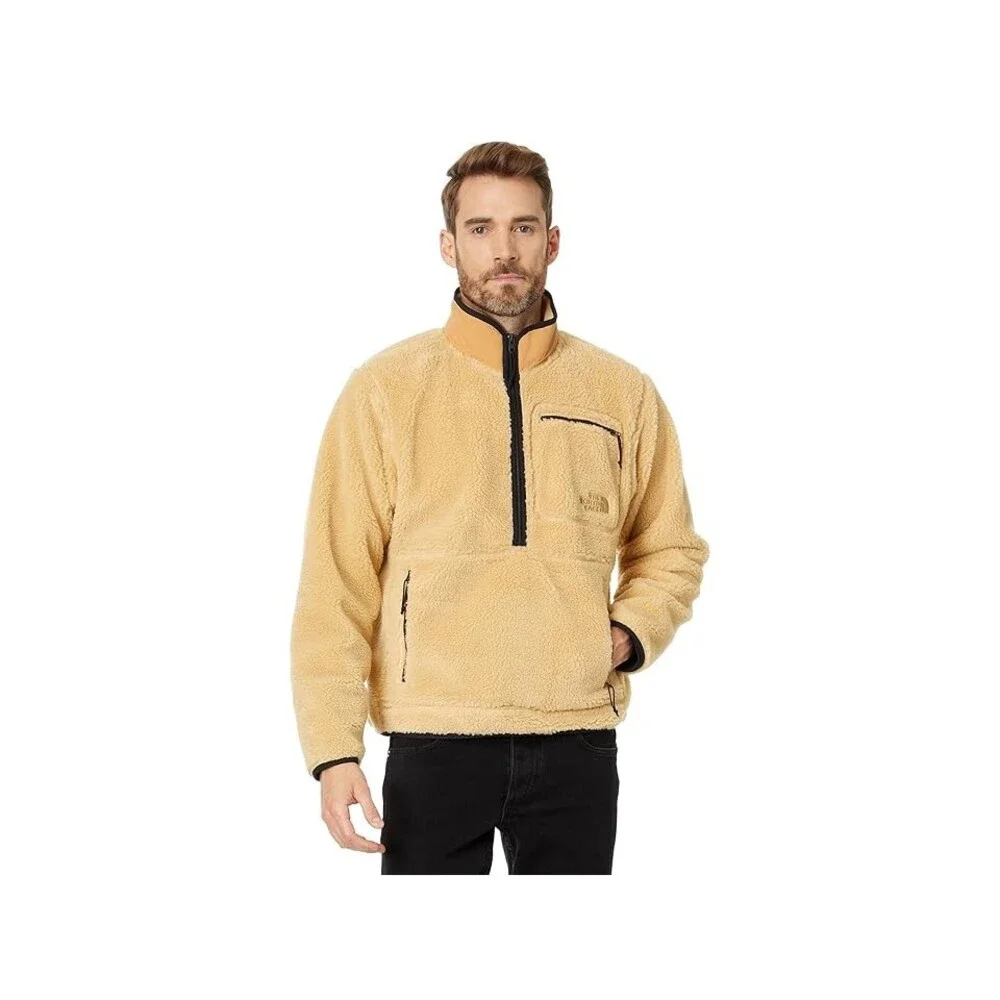 The North Face Extreme Pile Jacket Men 2XL Tan Fleece Long Sleeve Pullover GBO43